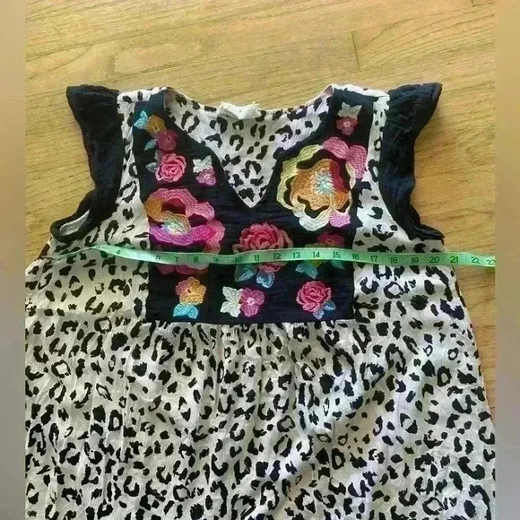 Savanna Jane Leopard Babydoll Dress A Line Swing Floral Boho 90s Medium - Picture 5 of 7